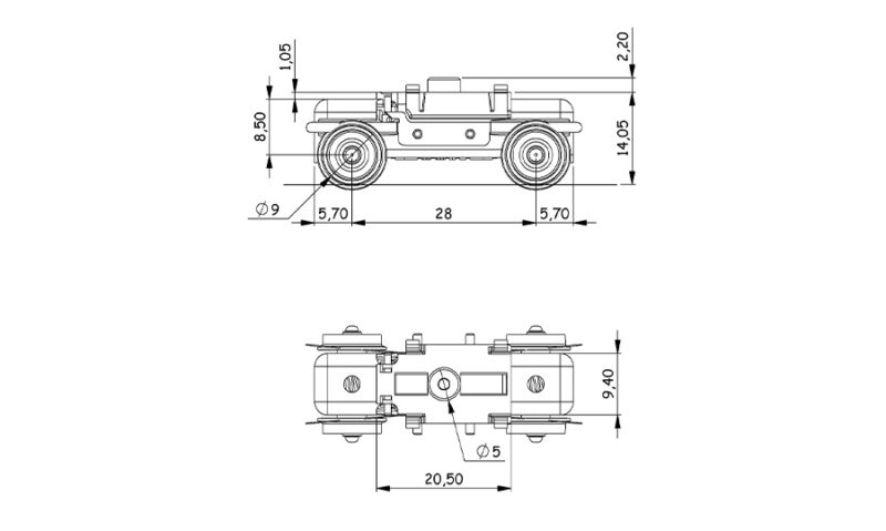 Bogie moteur échelle H0m (écartement 12mm) – Image 2