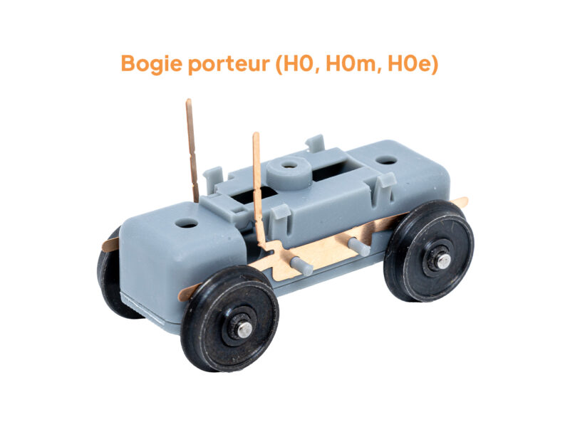 Bogie porteur avec prise de courant (Écartements H0, H0e, H0m)